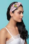 Buy_Joey & Pooh_Pink Embroidered Alba And Knotted Hairband _Online_at_Aza_Fashions