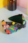 Shop_Joey and Pooh_Black Embroidered Ivana Hairband _at_Aza_Fashions