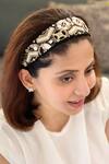 Payal Singhal Accessories Black Embroidered Afrah Headband Online at Aza Fashions Payal Singhal Accessories_Black Embroidered Afrah Headband_Online_at_Aza_Fashions