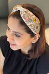 Shop_Payal Singhal_White Embroidered Zuri Bird Headband_at_Aza_Fashions