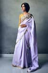 Buy_Shorshe Clothing_Purple Chanderi Embroidered Gota Work Saree _at_Aza_Fashions