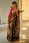 Buy_Shorshe Clothing_Green Chanderi Embellished Saree _at_Aza_Fashions