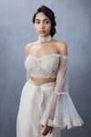 Buy_Torani_White Tulle Embroidered Floral Sweetheart Neck Swetah Ela Off Shoulder Blouse _Online_at_Aza_Fashions