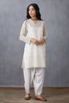 Torani_White Silk Organza Kurta_Online_at_Aza_Fashions