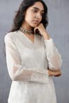 Buy_Torani_White Silk Organza Kurta_Online_at_Aza_Fashions