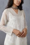 Shop_Torani_White Silk Organza Kurta_Online_at_Aza_Fashions