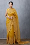 Torani_Yellow Silk Organza Saree_Online_at_Aza_Fashions