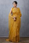 Buy_Torani_Yellow Silk Organza Saree_at_Aza_Fashions