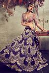 Buy_JAYANTI REDDY_Red Raw Silk V Neck Embroidered Lehenga Set  _at_Aza_Fashions