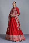 Buy_Jayanti Reddy_Red Silk Lehenga Set _at_Aza_Fashions