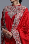 Shop_Jayanti Reddy_Red Silk Kurta Sharara Set _at_Aza_Fashions