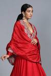 Shop_Jayanti Reddy_Red Silk Anarkali With Dupatta _at_Aza_Fashions