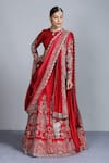 Buy_JAYANTI REDDY_Red Silk Round Lehenga Set For Women_at_Aza_Fashions