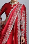 Shop_JAYANTI REDDY_Red Silk Round Bridal Lehenga Set _at_Aza_Fashions