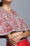 Jayanti Reddy_Red Silk Capelet And Lehenga Set _Online_at_Aza_Fashions