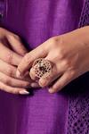Buy_Charkhee_Gold Plated Zari, Stones Embellished Ring_at_Aza_Fashions