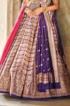 JAYANTI REDDY_Purple Raw Silk Zardozi Embroidered Banarasi Lehenga Set_Online_at_Aza_Fashions