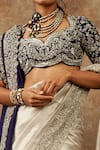 JAYANTI REDDY_Beige Silk Embroidered Zardozi Sweetheart Saree With Blouse And Dupatta  _Online_at_Aza_Fashions