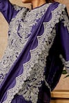 Jayanti Reddy_Purple Silk, Georgette Zardozi Round Embroidered Tunic Sharara Set _Online_at_Aza_Fashions