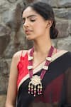 Shop_Just Shradha's_Gold Plated Pearl Kundan Pendant Necklace _at_Aza_Fashions