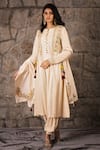 Buy_Inej_White Rayon Flex Round Embroidered Kurta Set _at_Aza_Fashions