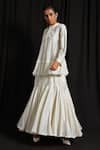 Buy_Jyoti Sachdev Iyer_White Chanderi Round Embroidered Kurta And Sharara _at_Aza_Fashions