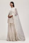 Buy_Jyoti Sachdev Iyer_White Chanderi Round Hand Embroidered Sharara Set _Online_at_Aza_Fashions