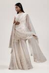 Jyoti Sachdev Iyer_White Chanderi Round Hand Embroidered Sharara Set _Online_at_Aza_Fashions