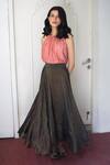 Buy_Juanita by Shubhda_Black Handwoven Banarasi Zari Skirt _Online_at_Aza_Fashions