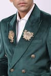 Shop_Cosa Nostraa_Green Velvet Embellished Elephant Blazer _Online_at_Aza_Fashions