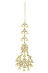 Shop_Just Jewellery_White Semi Precious Stone Chand Jadtar Embellished Maangtikka_at_Aza_Fashions