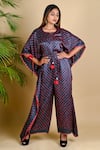 Buy_Dyelogue_Grey Gajji Silk Bandhani Jumpsuit  _at_Aza_Fashions