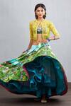 Buy_Torani_Green Linen Satin Nargis Kanan Lehenga_Online_at_Aza_Fashions