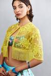 Buy_Torani_Yellow Net Nargis Kanan Cropped Jacket_at_Aza_Fashions