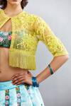 Torani_Yellow Net Nargis Kanan Cropped Jacket_Online_at_Aza_Fashions