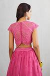 Buy_Torani_Pink Organza Rang Raani Gurleen Cropped Blouse_Online_at_Aza_Fashions