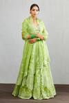 Shop_Torani_Green Organza Angoori Meher Paasa Lehenga_Online_at_Aza_Fashions