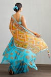 Shop_Torani_Blue Chiffon Firoza Ikjot Saree_at_Aza_Fashions