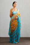 Buy_Torani_Blue Chiffon Firoza Ikjot Saree_Online_at_Aza_Fashions