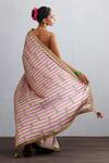 Shop_Torani_Pink Nylon Satin Rang Rani Gurina Saree_at_Aza_Fashions