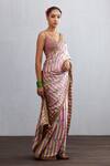 Torani_Pink Nylon Satin Rang Rani Gurina Saree_Online_at_Aza_Fashions