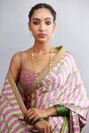 Shop_Torani_Pink Nylon Satin Rang Rani Gurina Saree_Online_at_Aza_Fashions