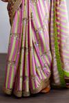 Torani_Pink Nylon Satin Rang Rani Gurina Saree_at_Aza_Fashions
