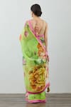Buy_Torani_Green Chanderi Embroidery V Neck Angoori Leila Blouse_Online_at_Aza_Fashions