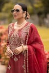 Buy_Kritika Dawar_Maroon Silk Zardozi Embroidered Kurta Set_Online_at_Aza_Fashions