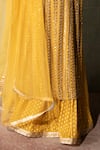 Buy_Kritika Dawar_Yellow Kurta Georgette Skirt Banarasi Georgette Dupatta Net Lining Set _Online_at_Aza_Fashions