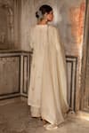 Shop_Kritika Dawar_White Shantoon, Kurta Linen Silk Palazzo Tissue Dupatta Embroidered Set _at_Aza_Fashions