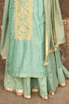 Kritika Dawar_Green Kurta Line Silk Skirt Banarasi Chanderi Dupatta Tissue Chanderi Set _at_Aza_Fashions