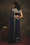 Shop_Nikita Vishakha_Blue Blouse Velvet Saree Chiffon Petticoat Modal Satin Sharanya Set With _at_Aza_Fashions