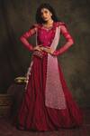 Buy_Nikita Vishakha_Pink Lehenga And Blouse Velvet Jacket Mesh Zardozi Blouse Padmavati Set With _at_Aza_Fashions